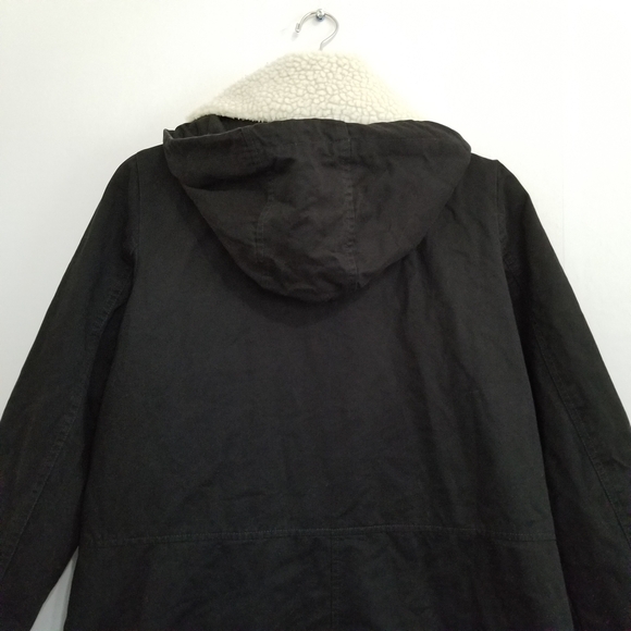 Urban Outfitters Cooperative Black Hooded Coat Size Large - Picture 6 of 8
